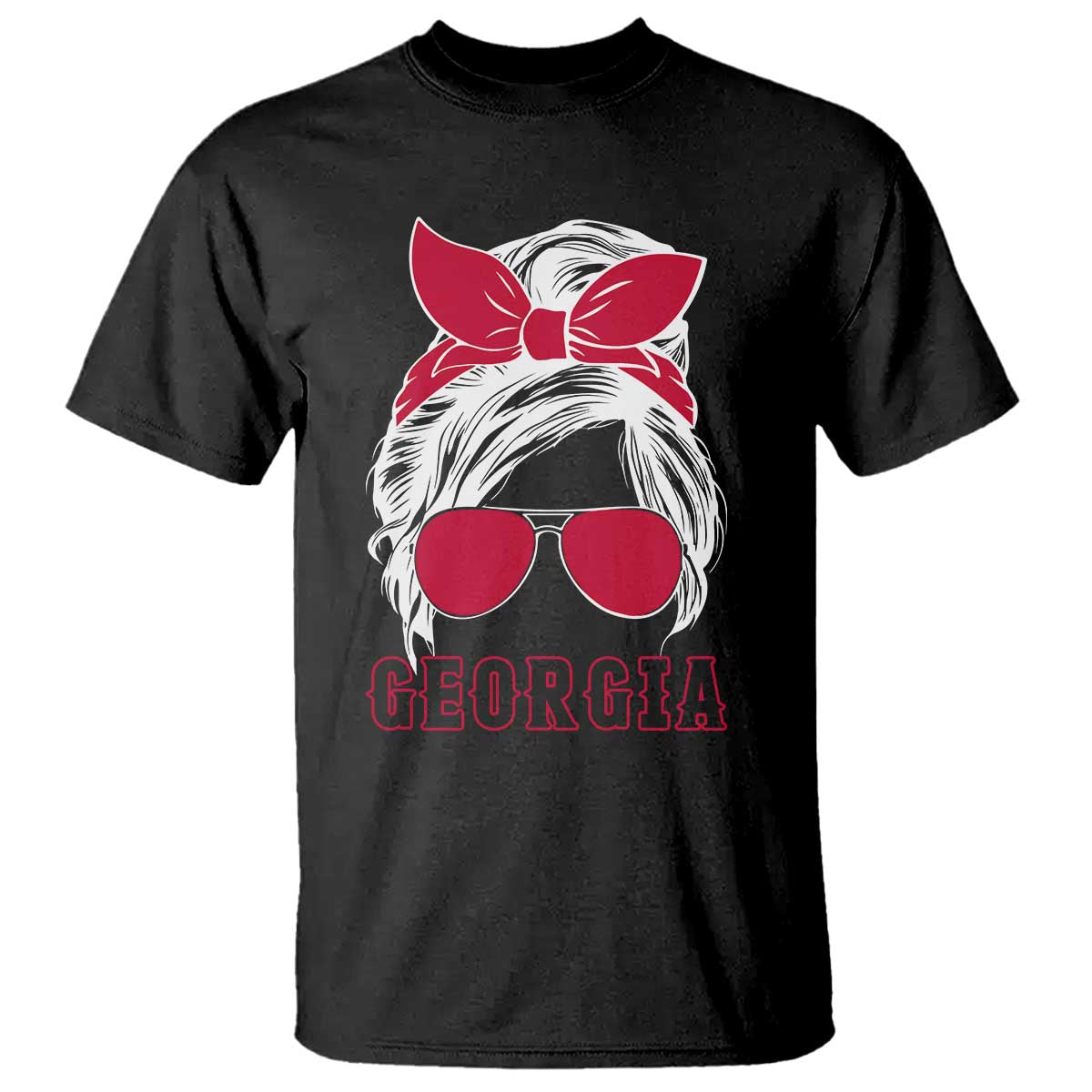 Georgia Lovers T Shirt Bulldogs Game Day Messy Bun - Wonder Print Shop