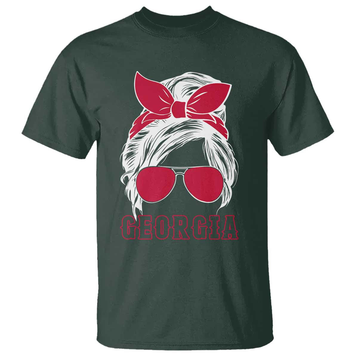 Georgia Lovers T Shirt Bulldogs Game Day Messy Bun - Wonder Print Shop