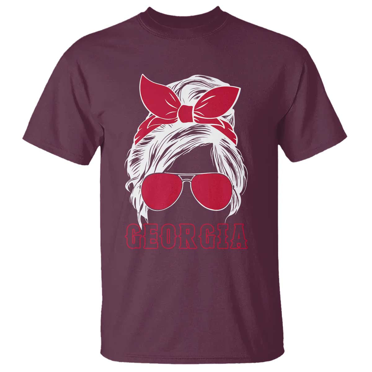 Georgia Lovers T Shirt Bulldogs Game Day Messy Bun - Wonder Print Shop