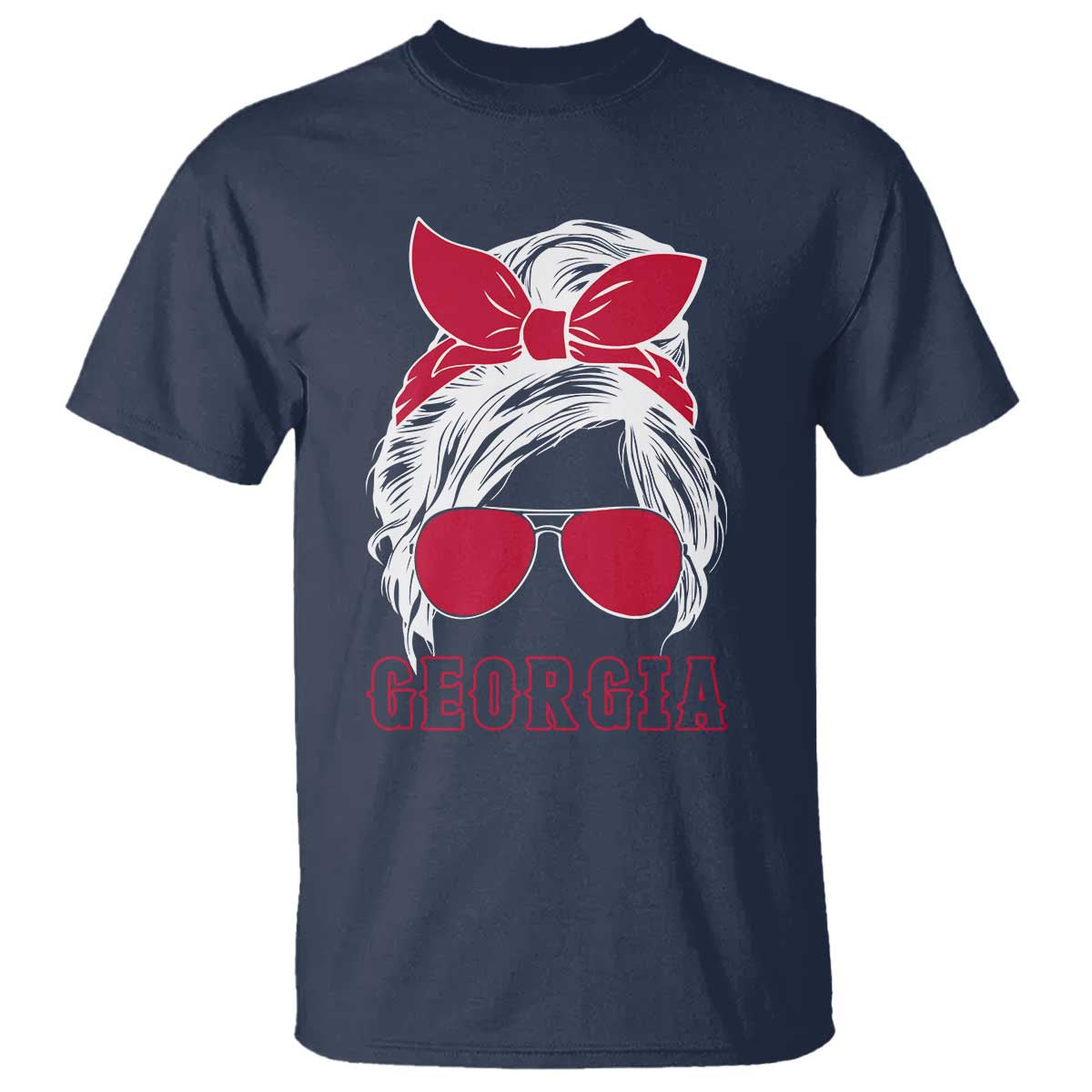 Georgia Lovers T Shirt Bulldogs Game Day Messy Bun - Wonder Print Shop