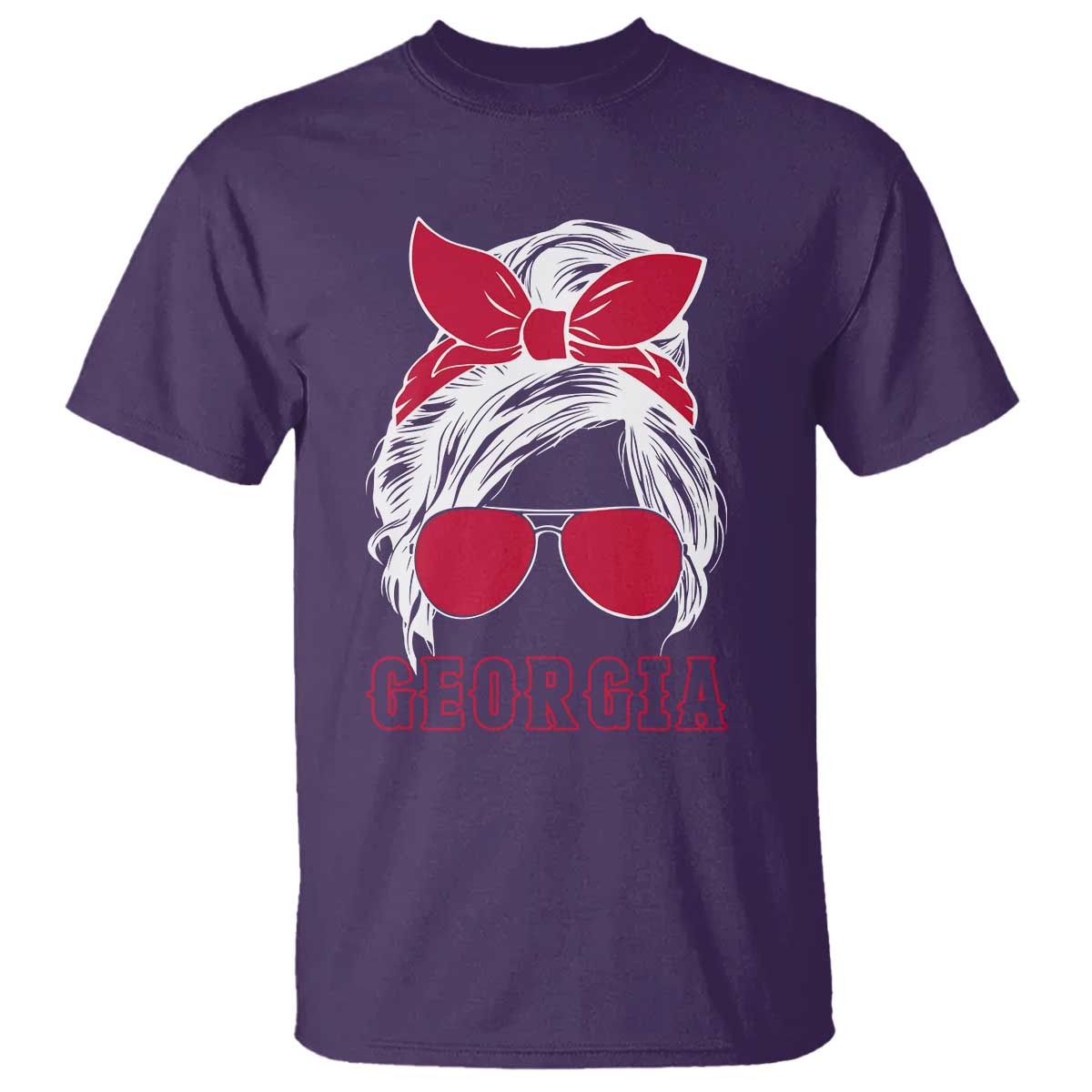 Georgia Lovers T Shirt Bulldogs Game Day Messy Bun - Wonder Print Shop