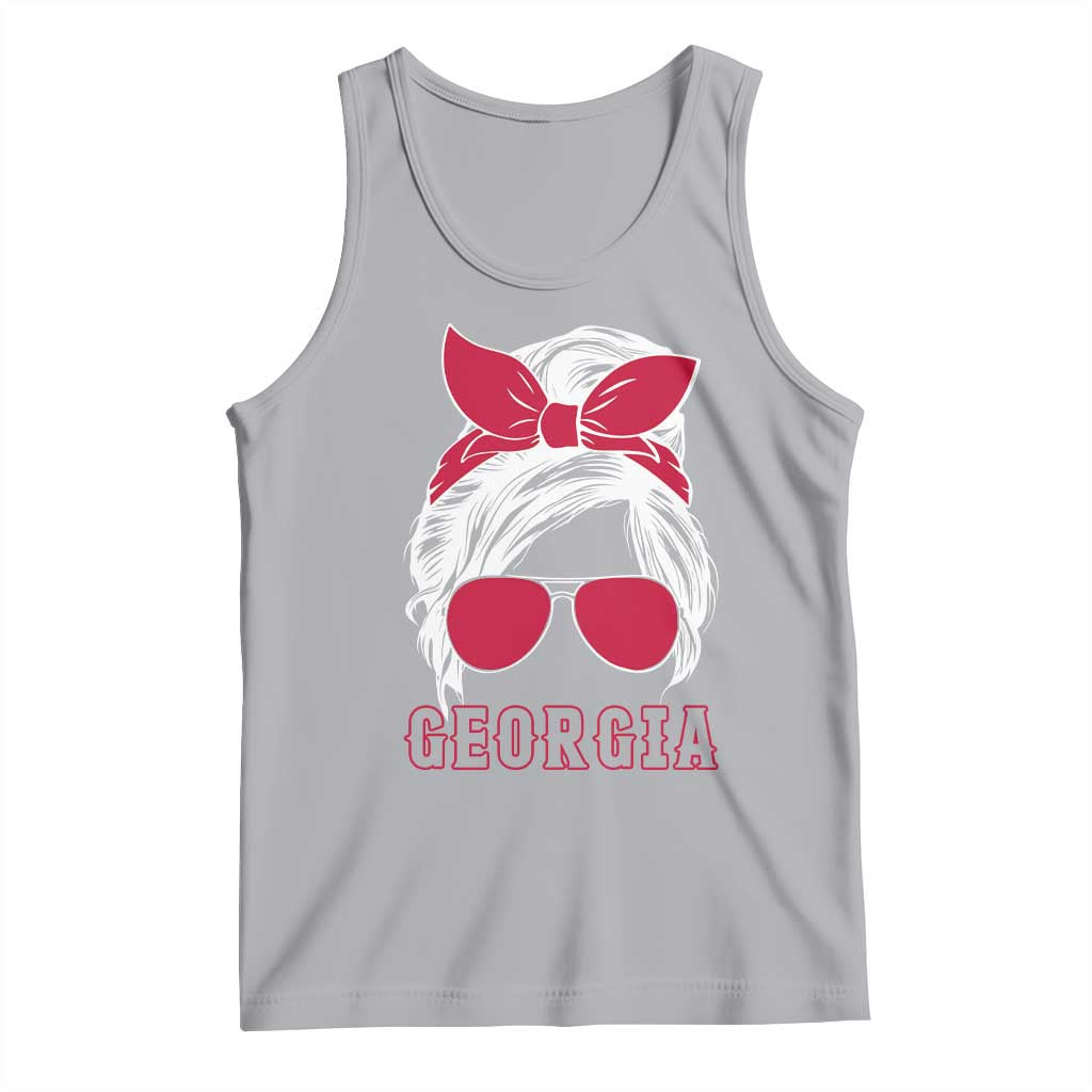 Georgia Lovers Tank Top Bulldogs Game Day Messy Bun - Wonder Print Shop