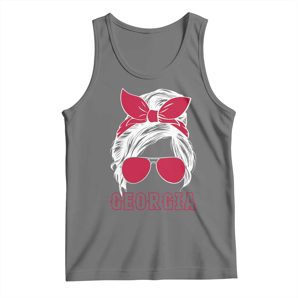 Georgia Lovers Tank Top Bulldogs Game Day Messy Bun - Wonder Print Shop