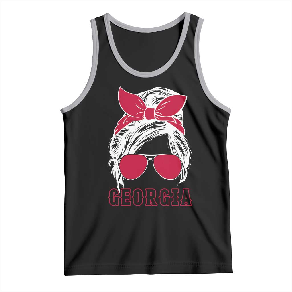 Georgia Lovers Tank Top Bulldogs Game Day Messy Bun - Wonder Print Shop
