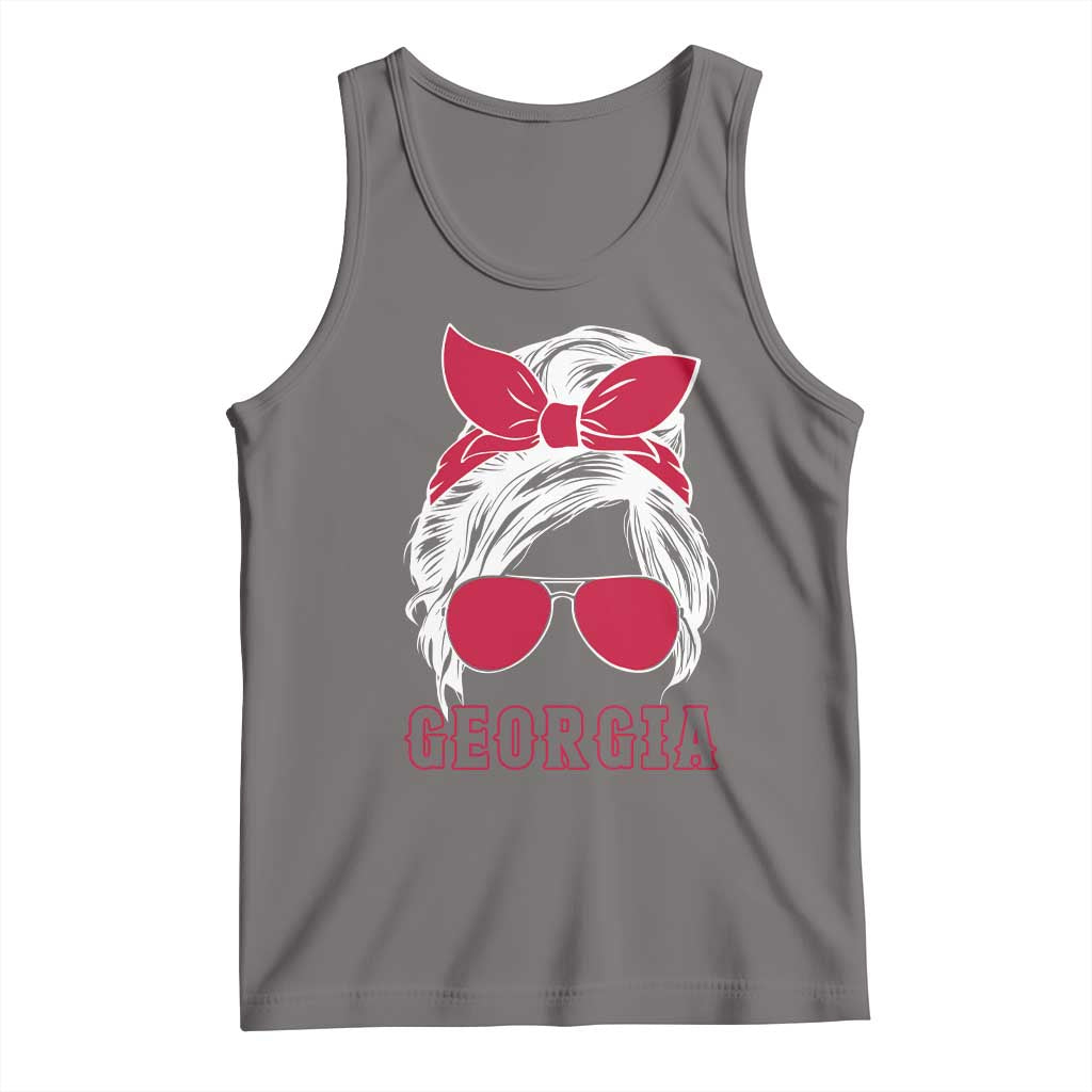 Georgia Lovers Tank Top Bulldogs Game Day Messy Bun - Wonder Print Shop