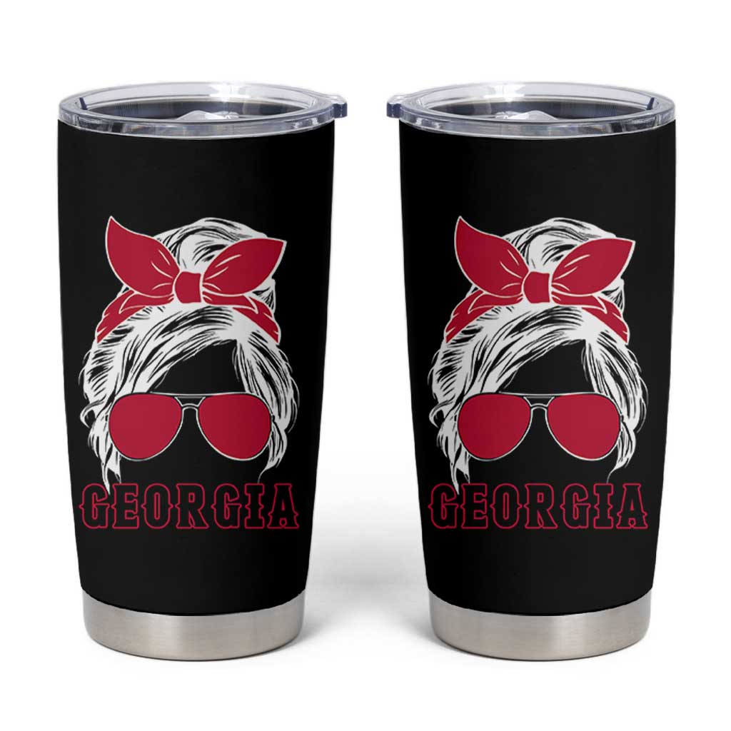 Georgia Lovers Tumbler Cup Bulldogs Game Day Messy Bun - Wonder Print Shop