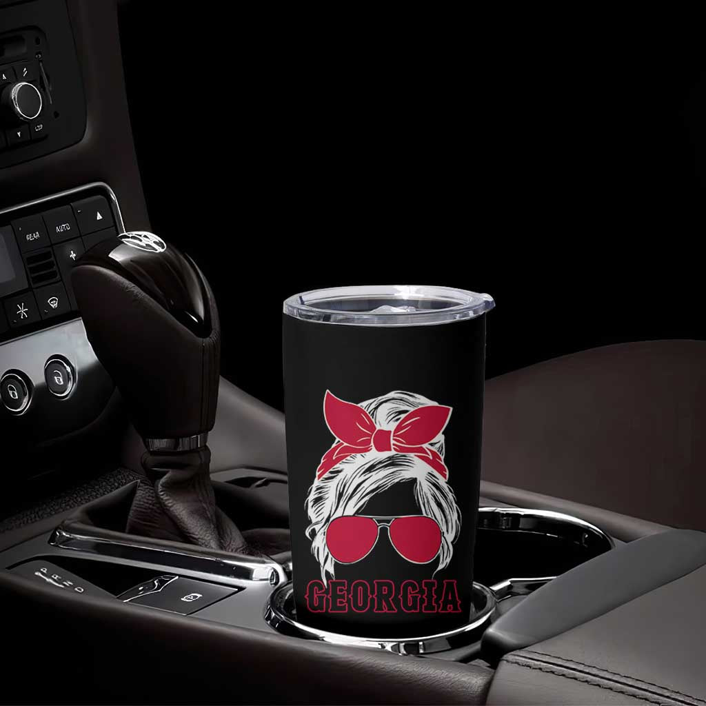 Georgia Lovers Tumbler Cup Bulldogs Game Day Messy Bun - Wonder Print Shop