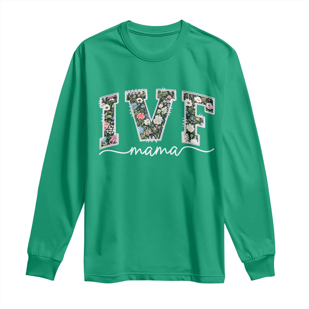 IVF Mama Long Sleeve Shirt Floral Mom Mothers Day - Wonder Print Shop