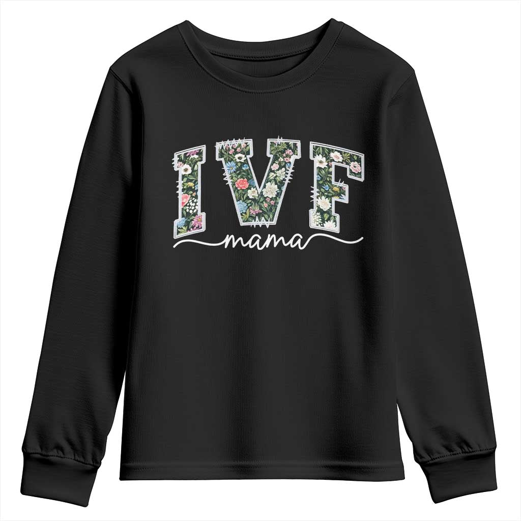 IVF Mama Youth Sweatshirt Floral Mom Mothers Day - Wonder Print Shop