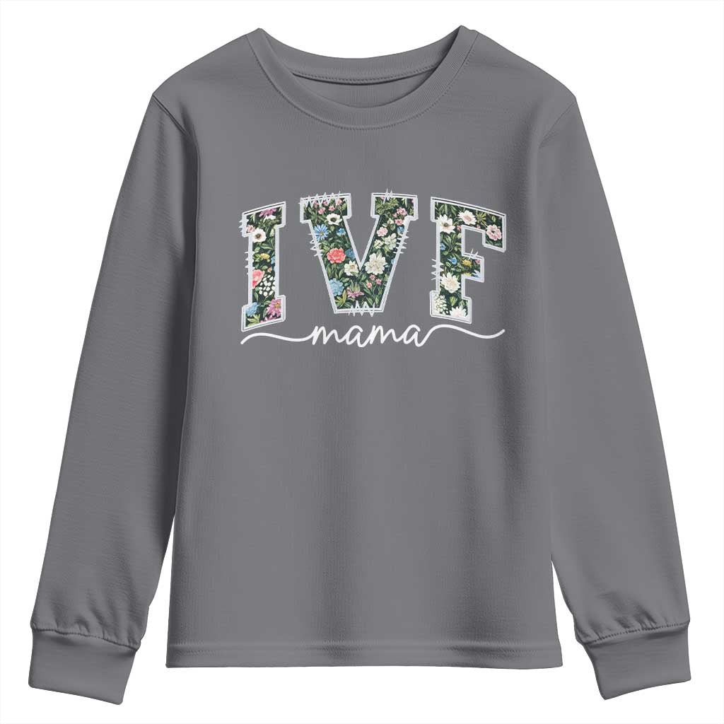 IVF Mama Youth Sweatshirt Floral Mom Mothers Day - Wonder Print Shop