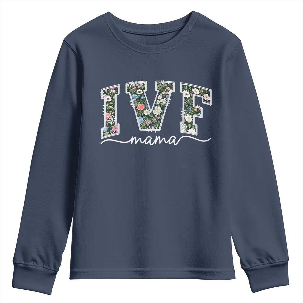 IVF Mama Youth Sweatshirt Floral Mom Mothers Day - Wonder Print Shop