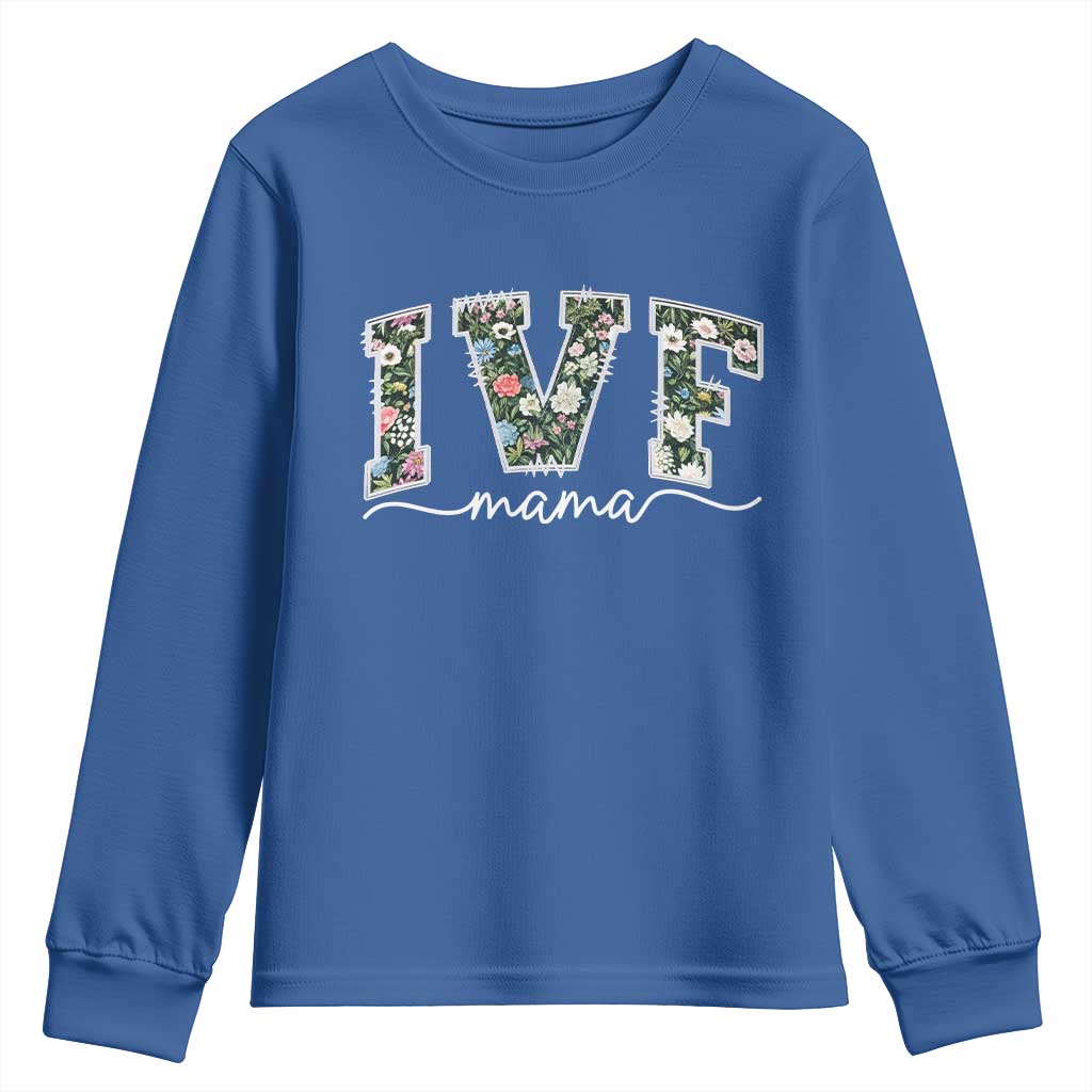 IVF Mama Youth Sweatshirt Floral Mom Mothers Day - Wonder Print Shop
