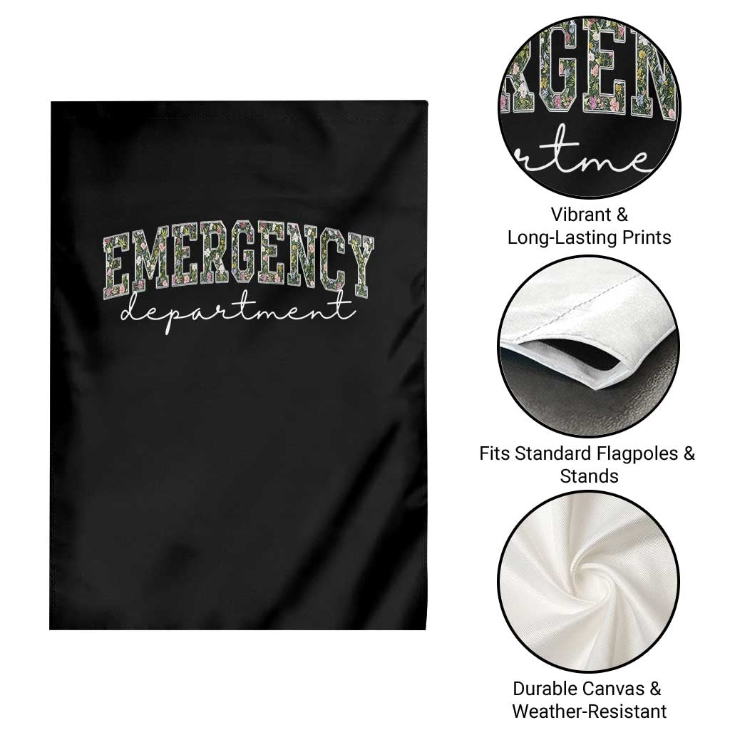 Floral Emergency Department Garden Flag ER Nurse Gift - Wonder Print Shop