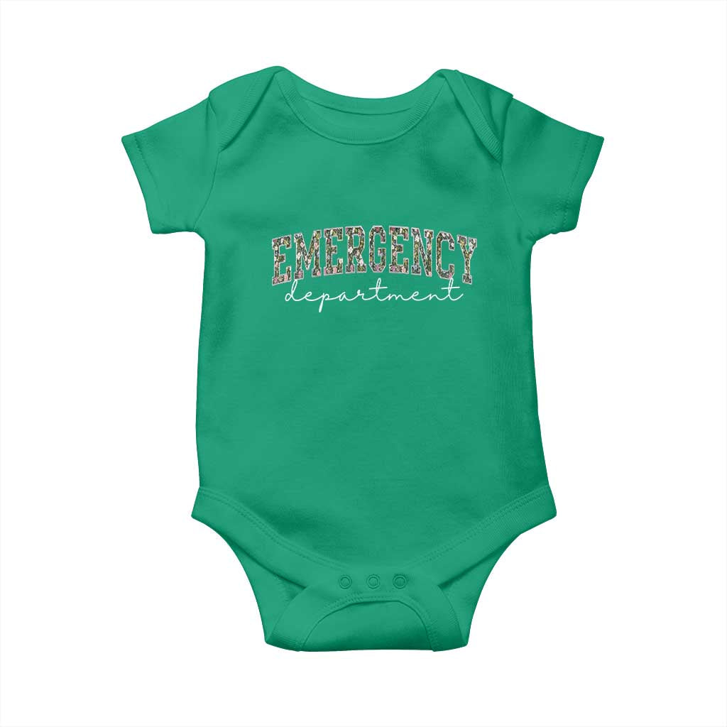 Floral Emergency Department Baby Onesie ER Nurse Gift - Wonder Print Shop