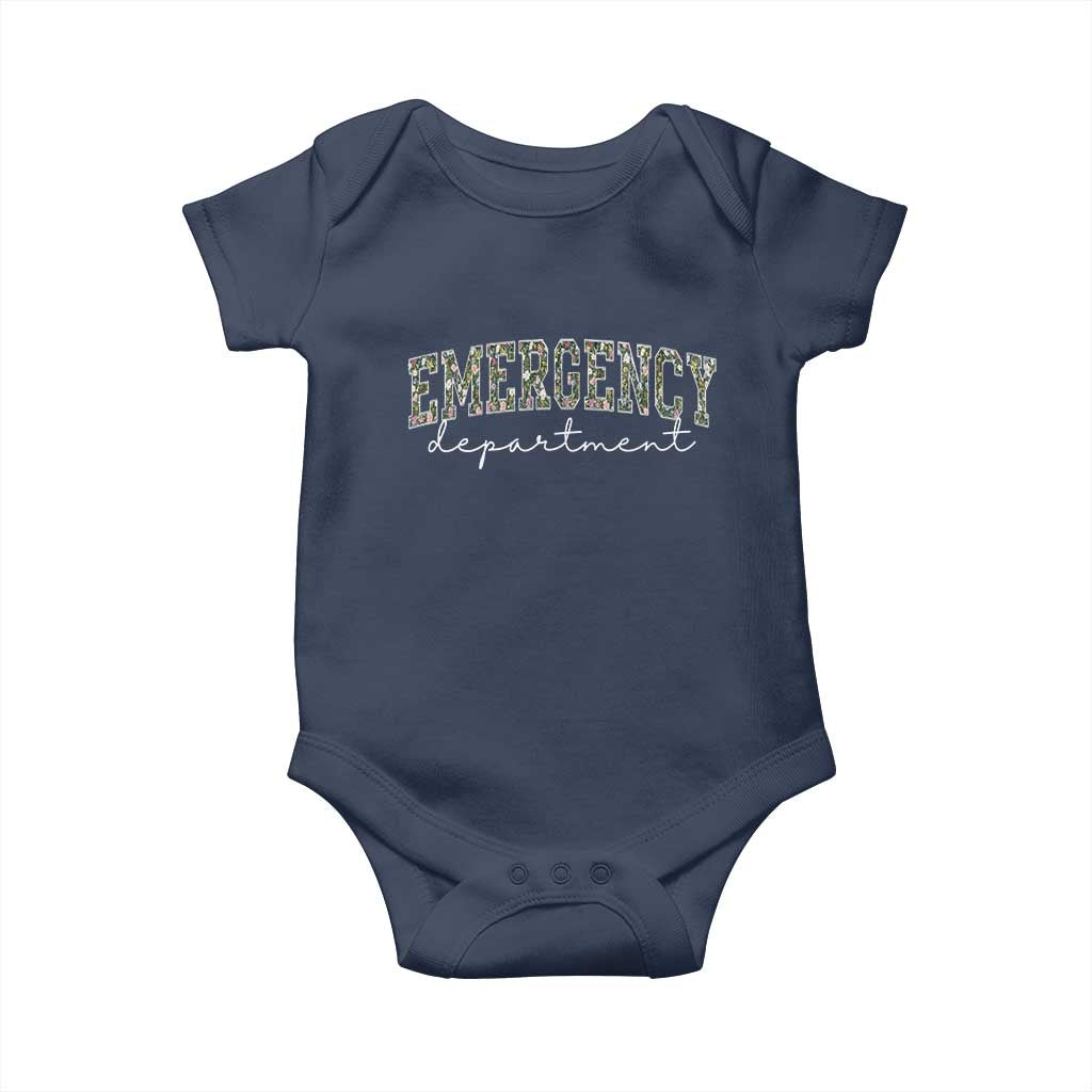 Floral Emergency Department Baby Onesie ER Nurse Gift - Wonder Print Shop