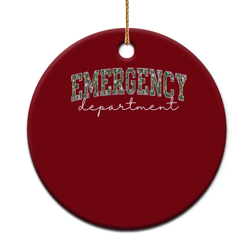 Floral Emergency Department Ceramic Ornament ER Nurse Gift - Wonder Print Shop