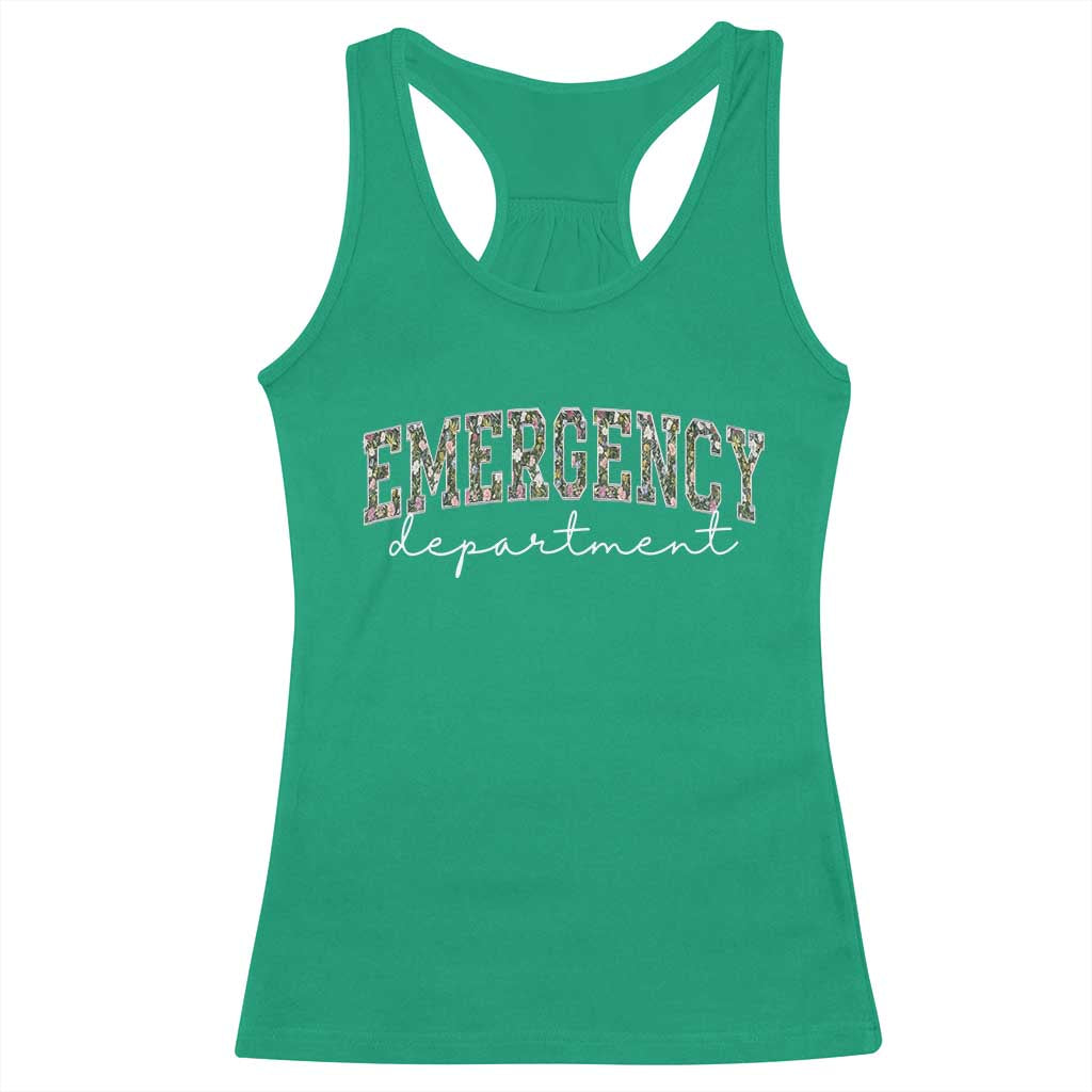 Floral Emergency Department Racerback Tank Top ER Nurse Gift - Wonder Print Shop
