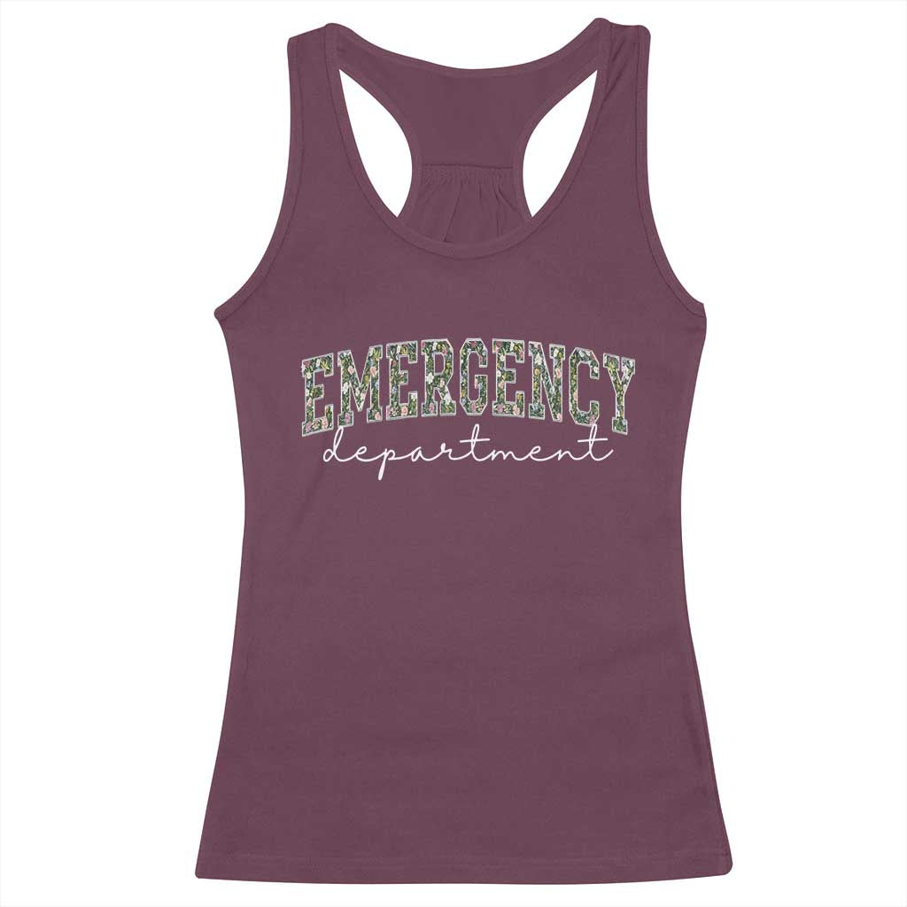 Floral Emergency Department Racerback Tank Top ER Nurse Gift - Wonder Print Shop