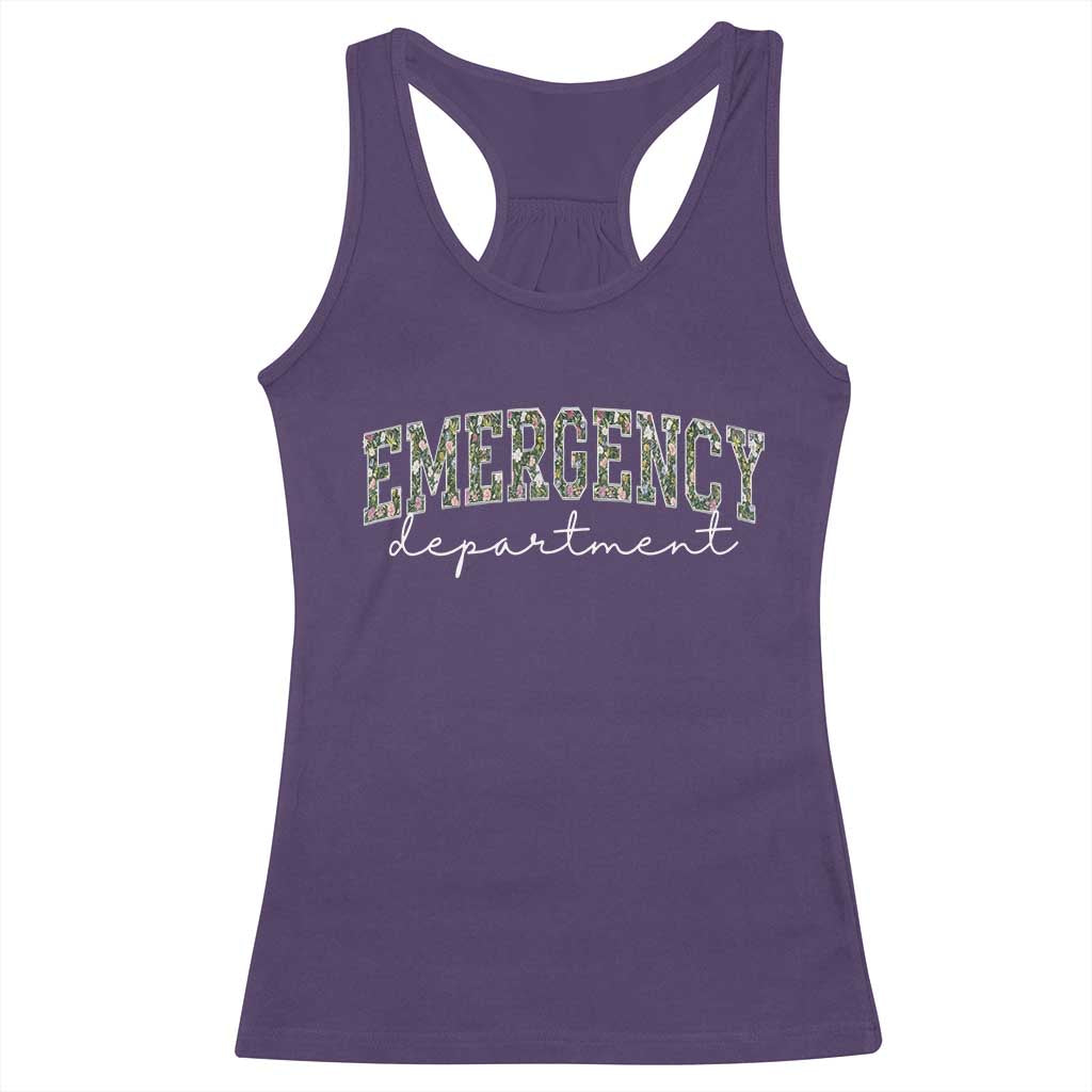 Floral Emergency Department Racerback Tank Top ER Nurse Gift - Wonder Print Shop
