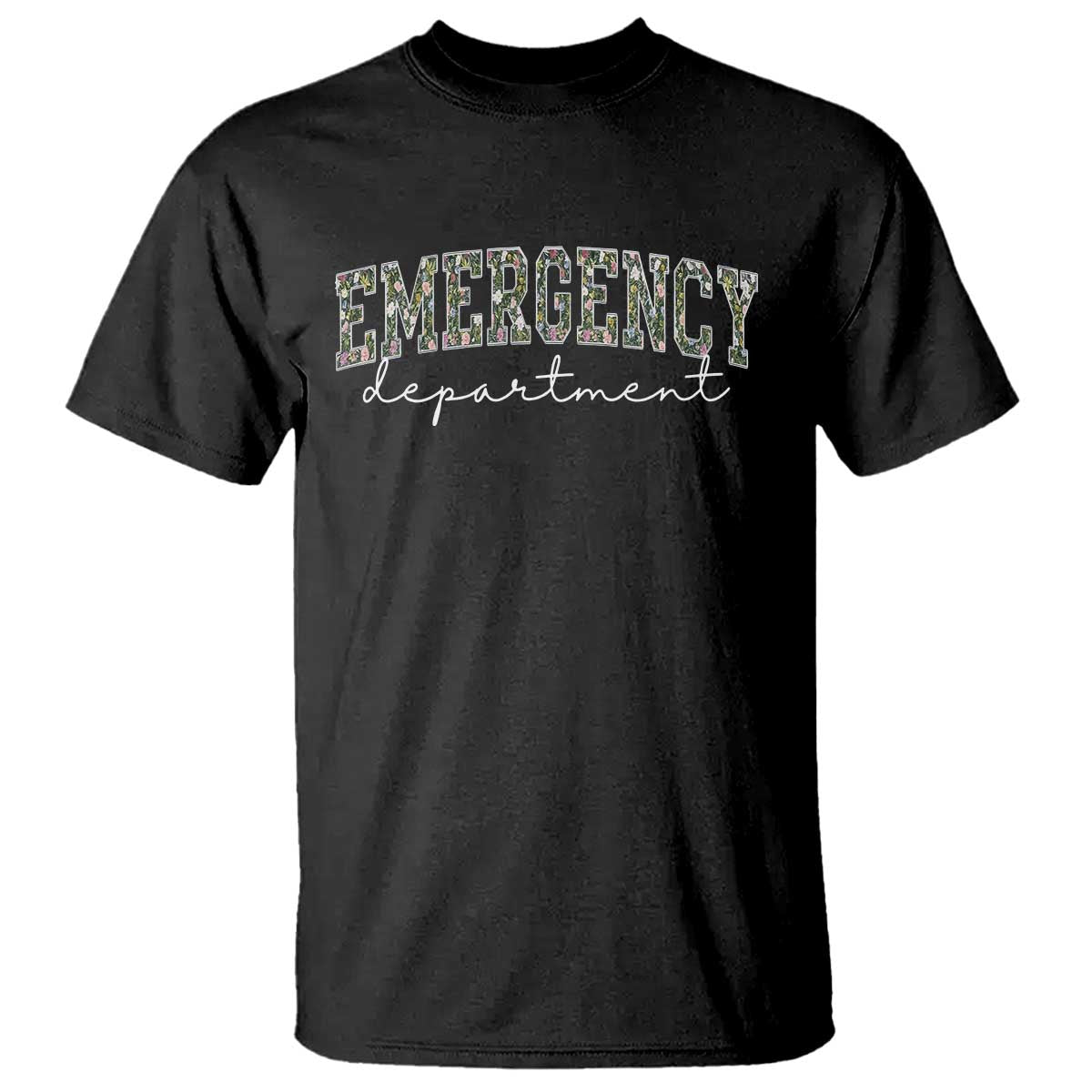 Floral Emergency Department T Shirt ER Nurse Gift - Wonder Print Shop