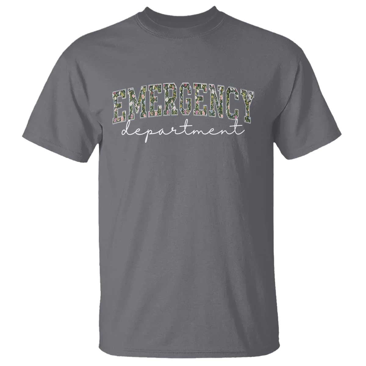 Floral Emergency Department T Shirt ER Nurse Gift - Wonder Print Shop