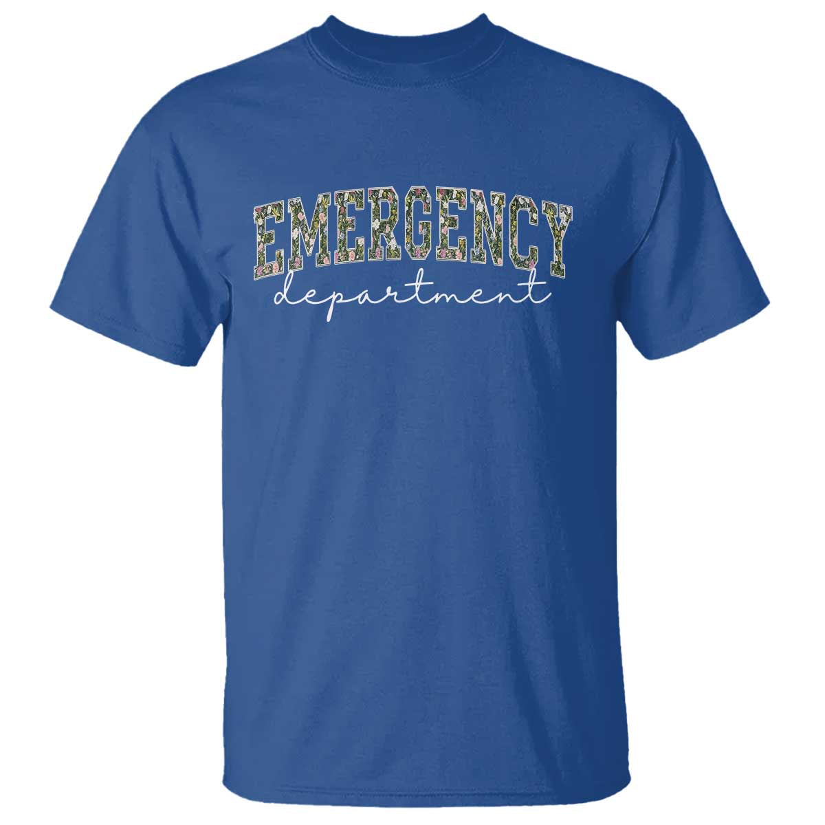 Floral Emergency Department T Shirt ER Nurse Gift - Wonder Print Shop