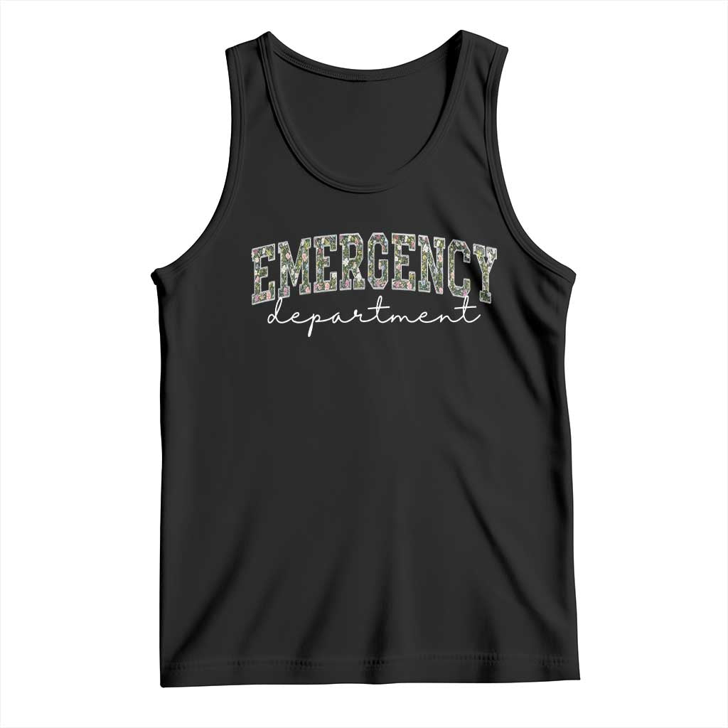 Floral Emergency Department Tank Top ER Nurse Gift - Wonder Print Shop