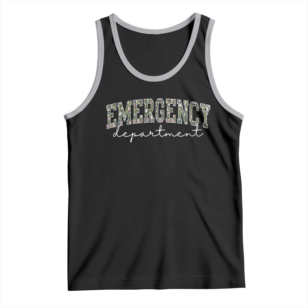 Floral Emergency Department Tank Top ER Nurse Gift - Wonder Print Shop