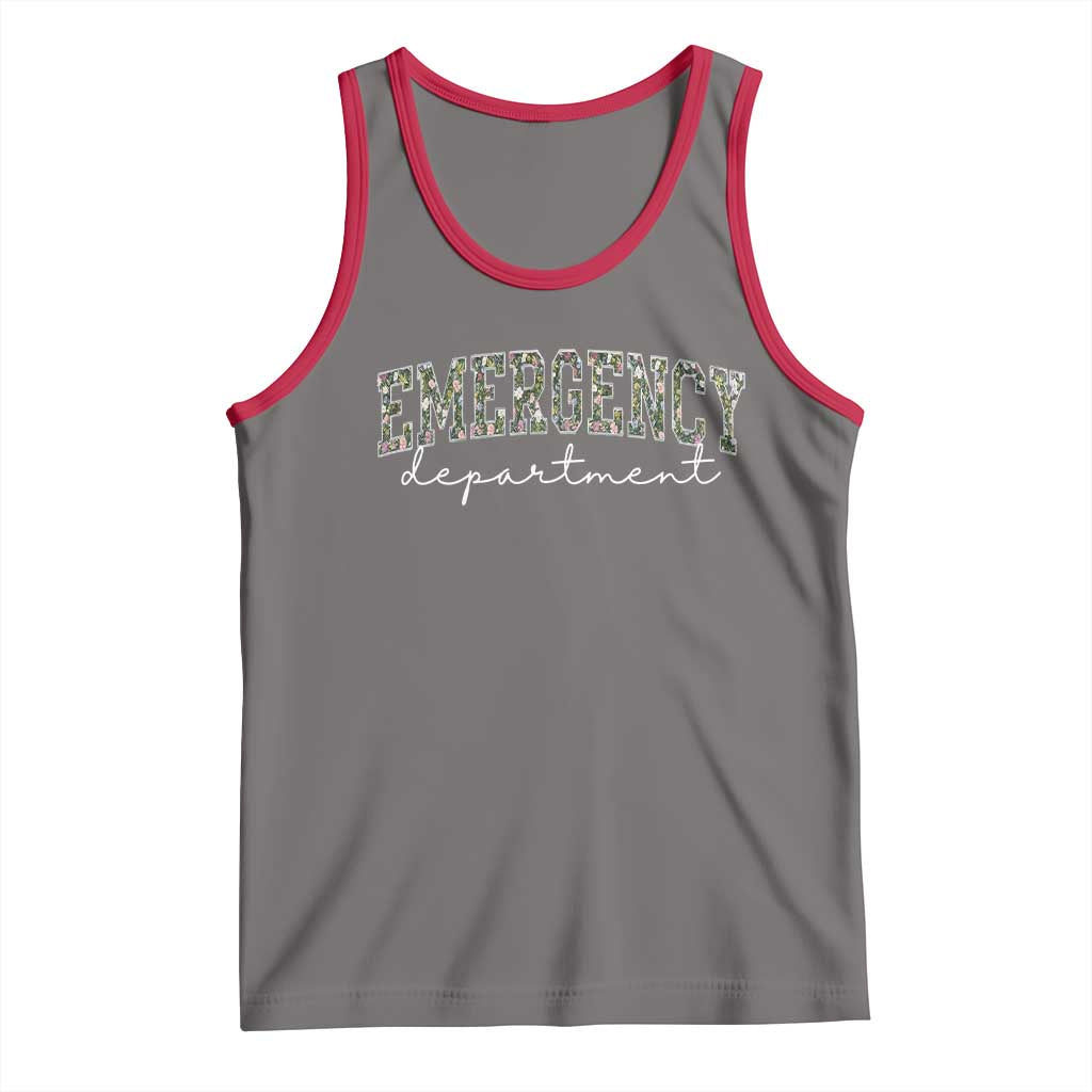 Floral Emergency Department Tank Top ER Nurse Gift - Wonder Print Shop
