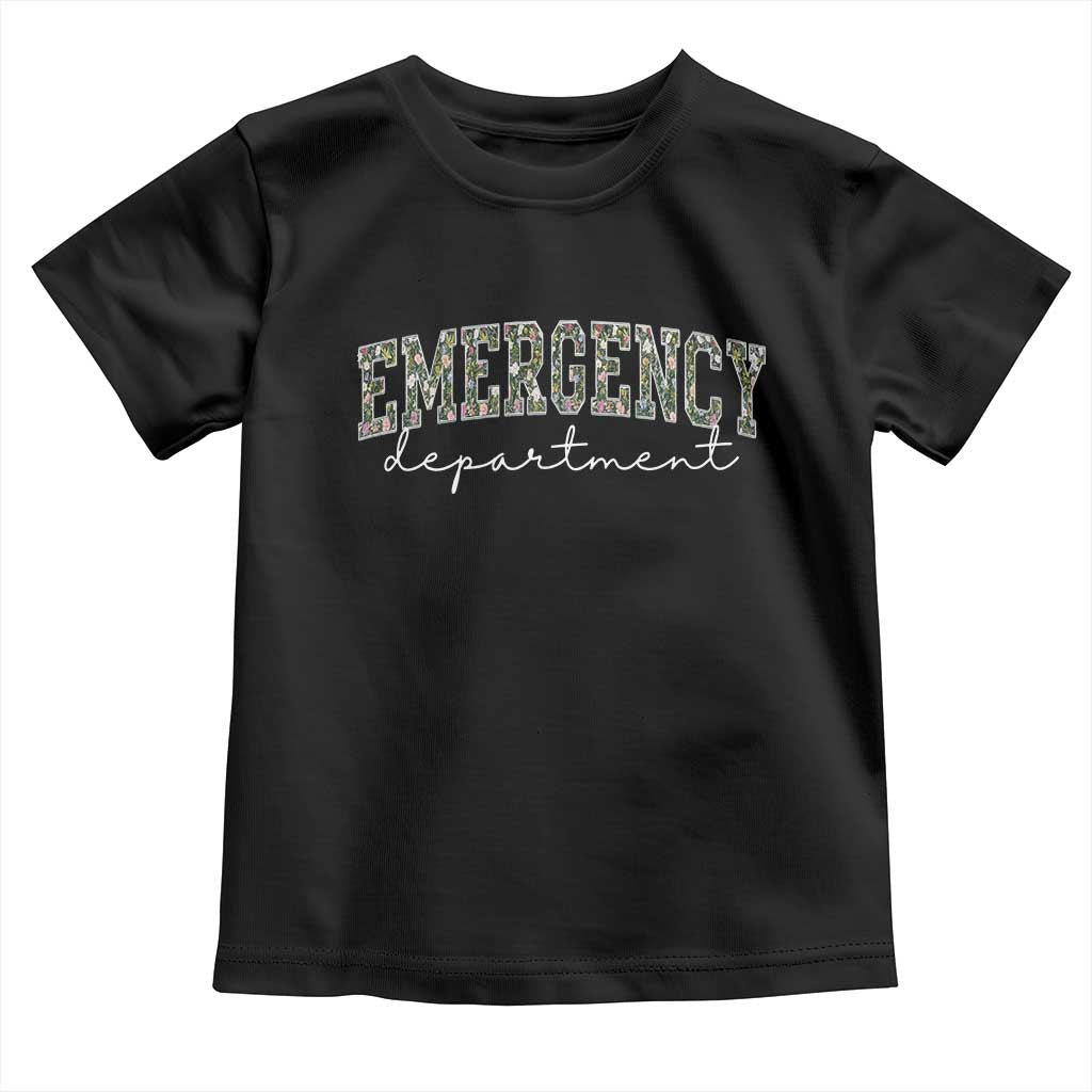Floral Emergency Department Toddler T Shirt ER Nurse Gift - Wonder Print Shop
