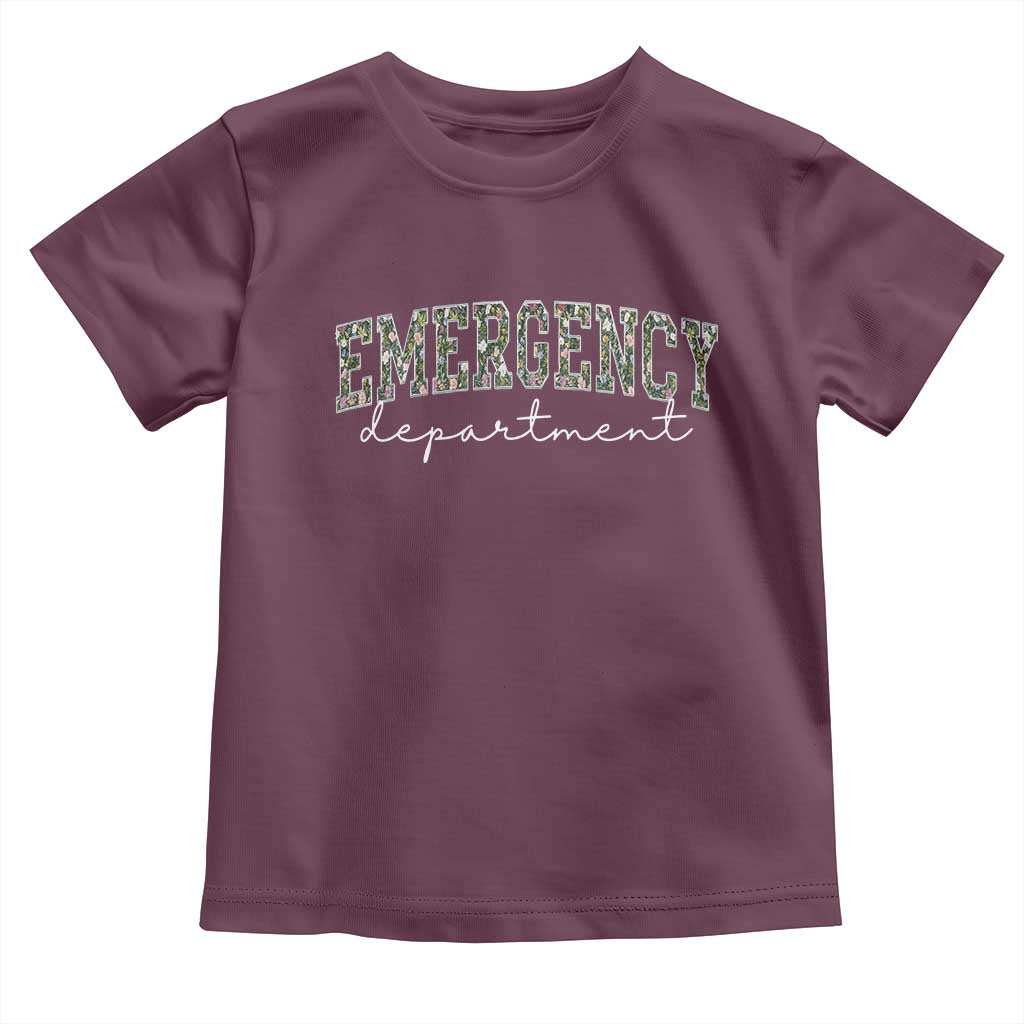 Floral Emergency Department Toddler T Shirt ER Nurse Gift - Wonder Print Shop