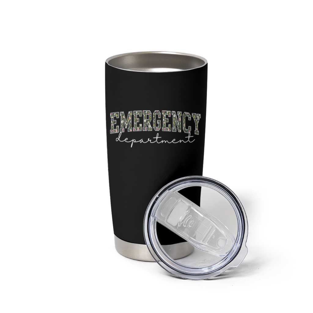 Floral Emergency Department Tumbler Cup ER Nurse Gift - Wonder Print Shop