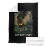 I Run a Tight Shipwreck Throw Blanket Homeschool Mama Cool Mom - Wonder Print Shop