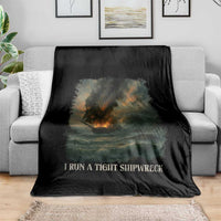 I Run a Tight Shipwreck Throw Blanket Homeschool Mama Cool Mom - Wonder Print Shop