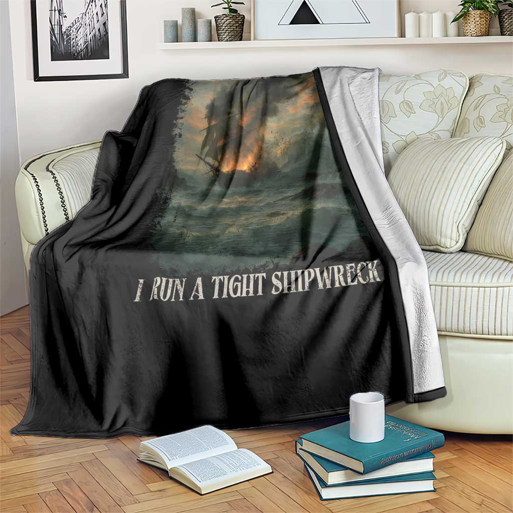 I Run a Tight Shipwreck Throw Blanket Homeschool Mama Cool Mom - Wonder Print Shop
