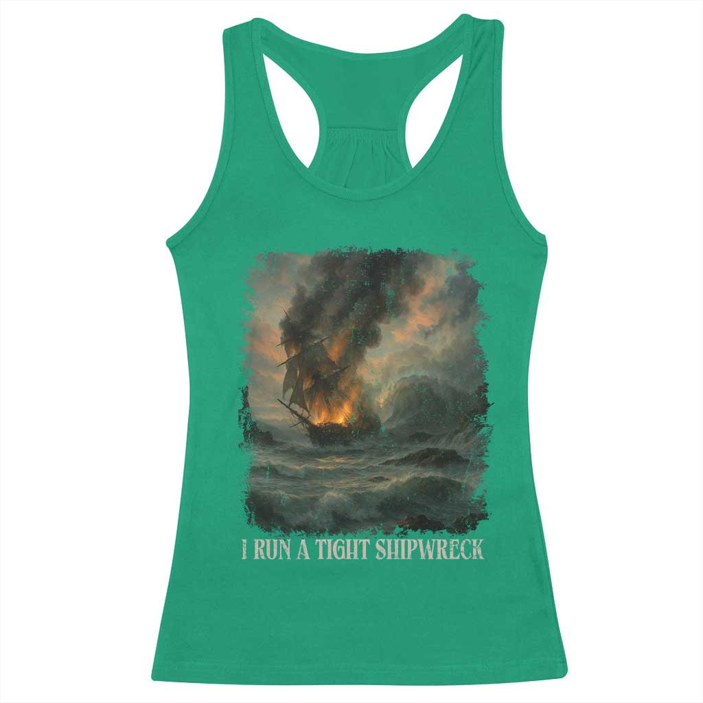 I Run a Tight Shipwreck Racerback Tank Top Homeschool Mama Cool Mom - Wonder Print Shop