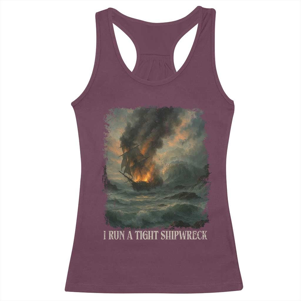 I Run a Tight Shipwreck Racerback Tank Top Homeschool Mama Cool Mom - Wonder Print Shop