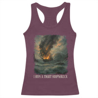 I Run a Tight Shipwreck Racerback Tank Top Homeschool Mama Cool Mom - Wonder Print Shop
