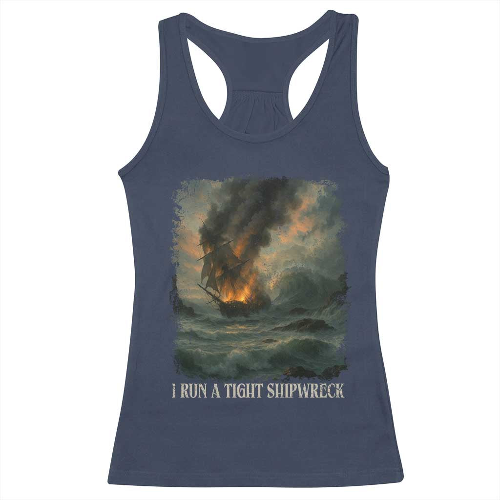 I Run a Tight Shipwreck Racerback Tank Top Homeschool Mama Cool Mom - Wonder Print Shop