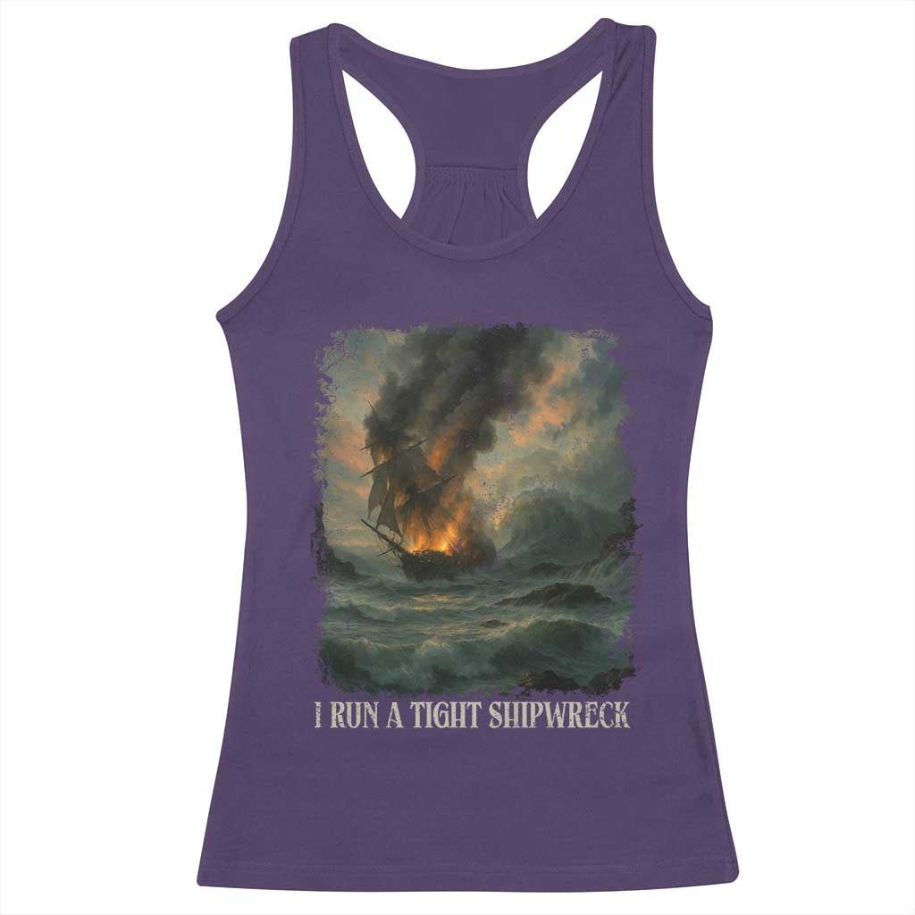 I Run a Tight Shipwreck Racerback Tank Top Homeschool Mama Cool Mom - Wonder Print Shop