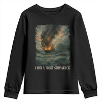 I Run a Tight Shipwreck Youth Sweatshirt Homeschool Mama Cool Mom - Wonder Print Shop