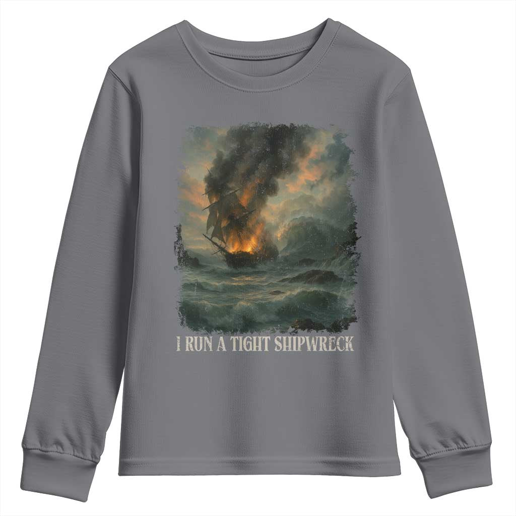 I Run a Tight Shipwreck Youth Sweatshirt Homeschool Mama Cool Mom - Wonder Print Shop