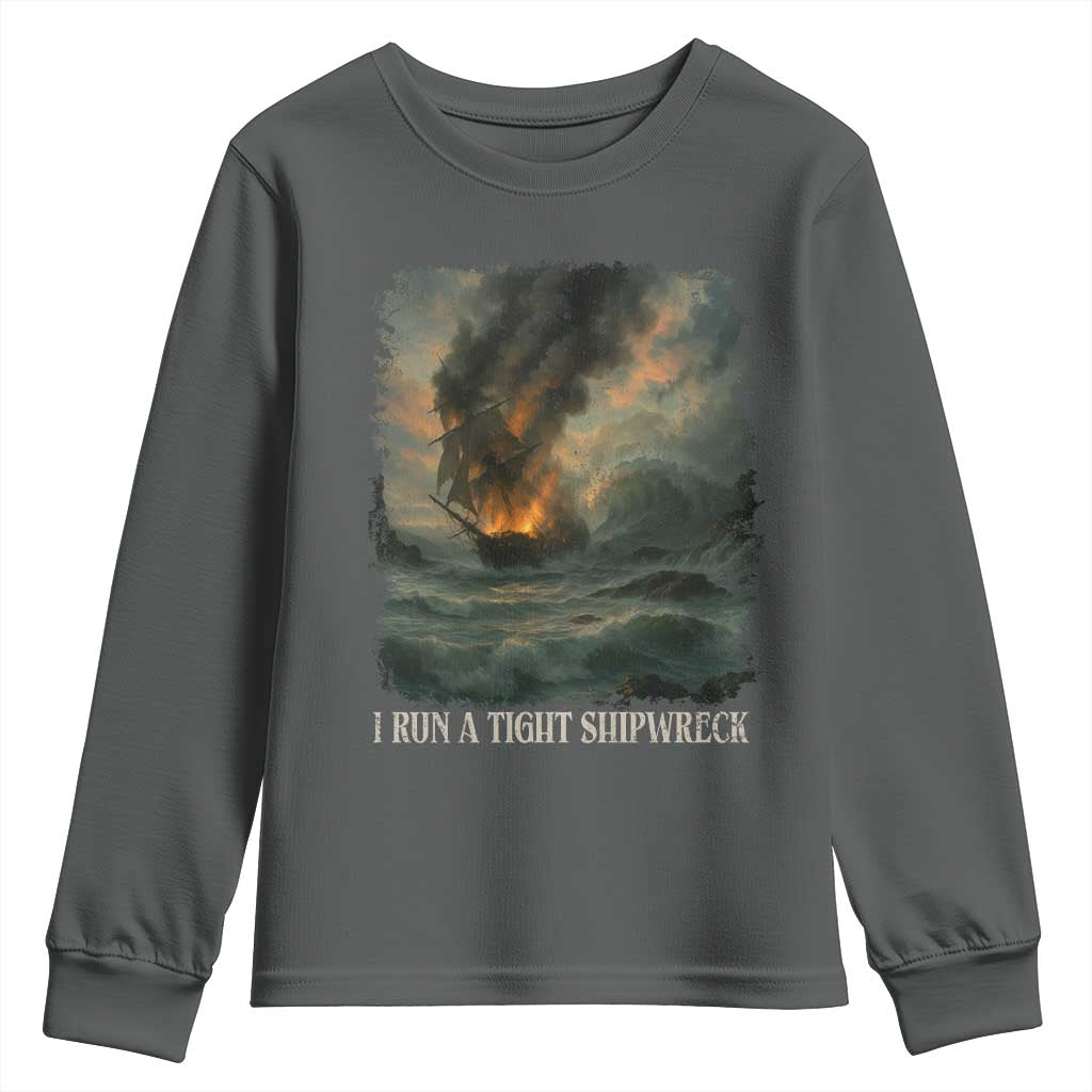 I Run a Tight Shipwreck Youth Sweatshirt Homeschool Mama Cool Mom - Wonder Print Shop