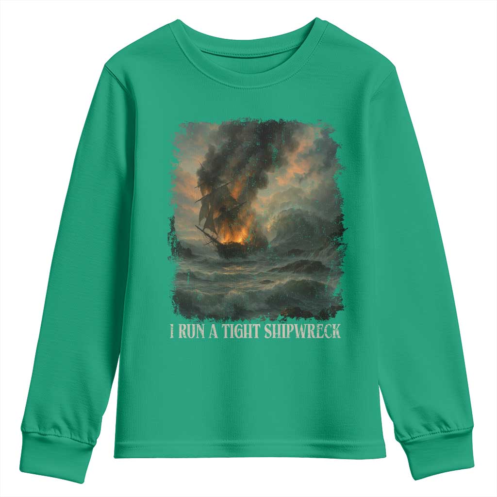 I Run a Tight Shipwreck Youth Sweatshirt Homeschool Mama Cool Mom - Wonder Print Shop