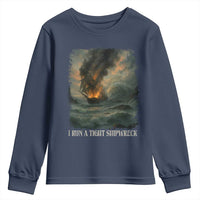 I Run a Tight Shipwreck Youth Sweatshirt Homeschool Mama Cool Mom - Wonder Print Shop