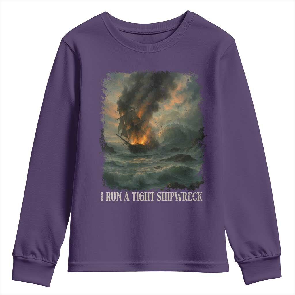 I Run a Tight Shipwreck Youth Sweatshirt Homeschool Mama Cool Mom - Wonder Print Shop