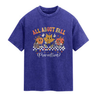 Fall Prevention Washed Cotton T-Shirt Autumn Thanksgiving Nurse PT OT