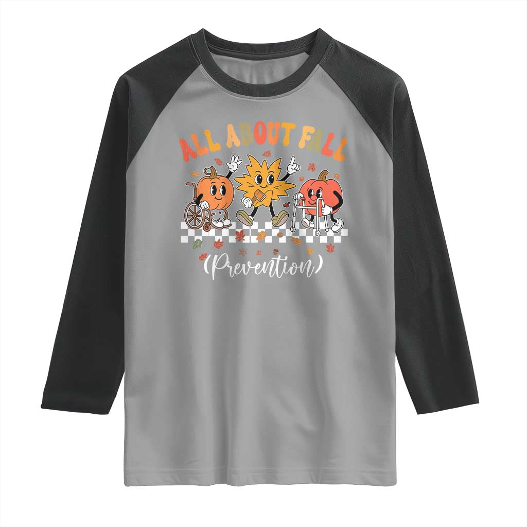 Fall Prevention Raglan Shirt Autumn Thanksgiving Nurse PT OT - Wonder Print Shop