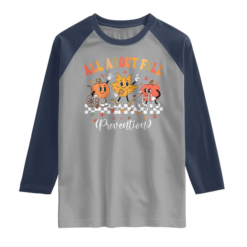Fall Prevention Raglan Shirt Autumn Thanksgiving Nurse PT OT - Wonder Print Shop
