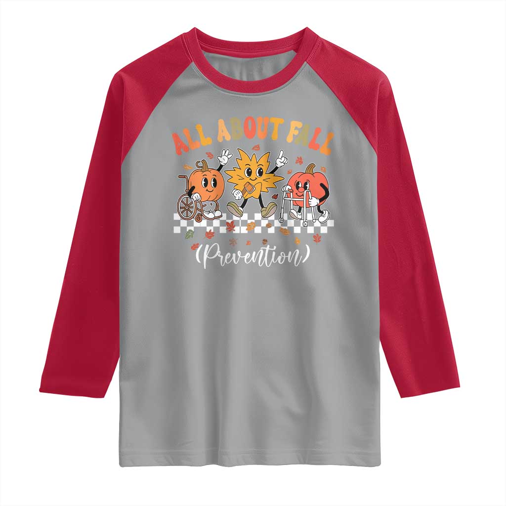 Fall Prevention Raglan Shirt Autumn Thanksgiving Nurse PT OT - Wonder Print Shop